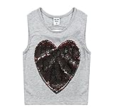 (ウォ２U)Woo2u 女の子 子供 ガールズ 春夏 可愛い ハート型 スパンコール スポーツ 通園 入園式 上着 トップス タンクトップ Tシャツ カジュアル ブラウス 130