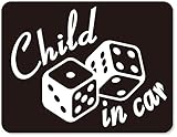 imoninn CHILD in car ステッカー　【マグネットタイプ】　No.30　ダイス　（黒色）