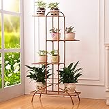 ADDAS アイアンフラワースタンドマルチフロアバルコニーリビングルームインテリアフラワーポットラック表面多目的フラワーシェルフ ( 色 : ゴールド )