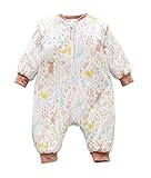 Happylifehere スリーパー 寝冷え 赤ちゃん ベビー 綿100 0～5歳 パジャマ 寝袋 出産祝い (L, ピンク)