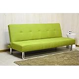 リクライニングソファーベッド 【シングルサイズ】 3人掛け ファブリック地 スチール脚 グリーン(緑) 【半完成品】 【代引不可】 生活用品 インテリア 雑貨 寝具 ベッド ソファベッド ソファベッド その他のソファベッド top1-ds-
