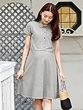 犬印本舗 Fairy フェアリー マタニティ ワンピース 授乳しやすい 切替 ポロ ワンピ 妊婦服 産前 産後 半袖 M ～ L 杢 グレー 21884 21884202