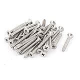 uxcell　セルフタッピングねじ　ファスナー　5.5mm x 38mm　皿頭クロスヘッド　35個入り