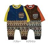【SiShuNon/Kiccoly】ニット風パンツベスト風カバーオール キッコリー ニット風 パンツ ベスト風 カバーオール 80 7 ブルー