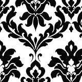 壁紙DesignerブラックFloral Damask onホワイト