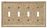 Amertac 8351T4NC 4 Toggle Texture Stone Noce Wallplate [並行輸入品]