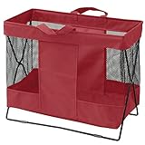 山善(YAMAZEN) バスケット 手荷物収納ボックス Mサイズ メッシュ レッド HTB-M(RD)