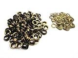 【jewel】ハトメ 100個 内径5mm 外径8mm 金古美 真鍮 パンチ 打ち 抜き