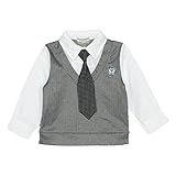 ★☆LEON レオン☆★<br>カットソーベストとオックスフォード素材シャツの見せかけトップス（タイつき）80cm：90cm：95cm (95cm)