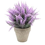 WINOMO ホームガーデンの装飾のためのポットの人工花のプラスチックラベンダーの手配