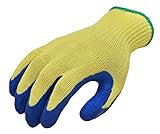 G & F 1607L Cut Resistant Work Gloves, 100-Percent Kevlar Knit Work Gloves, Heavy Weight Textured Bl