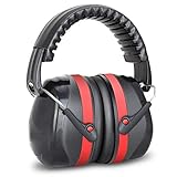 Earest 防音イヤーマフ 遮音値32dB 聴覚保護 ANSI S3.19＆CE EN352-1認証済み 超弾力性ヘッドバンド 軽量 聴覚過敏・射撃 ・仕事・勉強・睡眠などに適用 レッド