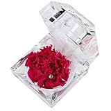 【Amazon.co.jp 限定】 TEATSIGHT プリザーブドフラワー ミニアレンジ ジュエリーケース入り カーネーション スワロフスキー 羽根 ( カーネーション ワインレッド )