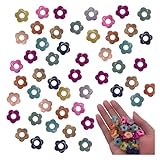 ファイニエ ビーズ フラワー 15ｍｍ マーブル 混色 300個 ぷっくり おはじきのような花型 大容量 アクセサリー ハンドメイド 手芸 パーツ BD3808