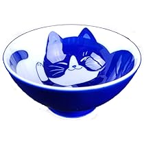 Amazon | ねこちぐら トラ 11.5cm ご飯茶碗 陶器 美濃焼 | KITCHEN