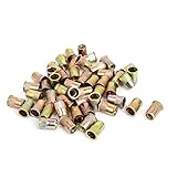 uxcell　リベットナット　挿入ナットセット　ブロンズトーン　亜鉛めっき　炭素鋼　M6のスレッド 14mmのロング 100個