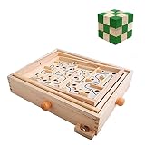 SPACE158 木のおもちゃセット ぐるぐる 迷路 (中号) バランス知育玩具 キューブ型 ３D 立体パズル