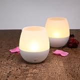 Umiwe充電式使わないLEDキャンドルランプ、Blowing on / offコントロール調光機能付きティーライトBeside Night Light for Dinnerキャンプ装飾 602577
