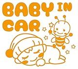 Sticker Shop Haru BABY IN CAR ステッカー ベビーとハチの妖精 オレンジ