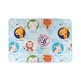 ハニー・ベッディング（Honey Bedding）幼児用 キルティング マットレス保護パッド 防水 可愛いデザイン 74ｘ108cm 超音波法 (ラブリーアニマルブルー)