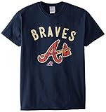 MLB Atlanta Bravesメンズ58 W Tシャツ、ネイビー、ミディアム