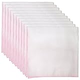 10 Pieces Baby Care Bath And Shower, Baby Bib, Cotton Double Soft Gauze Handkerchief_Blue (Pink) by 