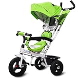 三輪車 ベビーカー 両用 ベビーバギー 3輪自転車 子供 対象1～6歳 (green)