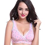 （ワボーズ） Waboatsカップ付き 全世界で大ヒッ　マタニティ ブラジャー ヨガ エクササイズ ナイトブラ ストレッチレース付きやわらか授乳ブラジャ 授乳服 授乳用ブラジャー 妊婦 産後 矯正下着