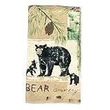 WildernessブラックBear Terryキッチンタオル – 素朴なダイニング装飾