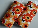 １万人以上のお客様にご愛用いただきました ハンドメイドよだれパット　タオル&やわらかニット　でか花オレンジ　エルゴ等
