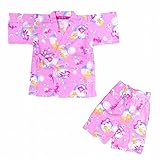 甚平 じんべい 女の子 ベビー 金魚柄 じんべえ 上下セット ピンク 95