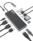 SAN ZANG MASTER 12-IN-1 USB C ハブ ドッキングステーション【4K HDMI出力ポート*2/ PD 100W 急速充電ポート*1 / 1Gbpsイーサネット*1/ 4つのUSB-A ポート/MicroSD & SDカード スロット/1つのオーディオポート/1つのDPポート搭載】 Pro/Air Dell XPS HP Lenovoなどをデバイスに対応