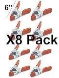 8 Pack Lot - 6" inch Clamp Large Heavy Duty Spring Metal - 3 inch Jaw opening [並行輸入品]