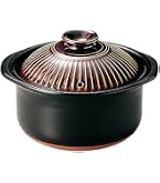 『萬古焼 KIKKA 二重蓋使用の5合炊きご飯釜 飴釉』ガス用 Amazon｜萬古焼 銀峯陶器 菊花 ごはん土鍋 (飴釉, 2合炊き)｜土鍋