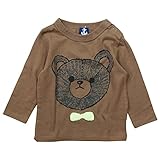 《初夏春秋対応》 ☆BateauBleue(バトーブルー) 天竺くまさん顔長袖Tシャツ 80cm /BR NO.AH-1741409