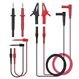 Proster テストリード テストリードセット ワニ口クリップ マルチメータ用 電気実験 18ヶ月保証期間 (テストリード バナナプラグ)