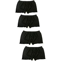 Amazon.co.jp: レディース 1分丈 インナー パンツ 黒 4枚セット