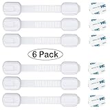 6pcs赤ちゃん安全ロックベビー子Proof、ABSのキャビネット接着剤、調節可能なストラップ付き、ラッチシステム、簡単にインストールツールや穴あけのキャビネットドア、引き出し、オーブン、トイレシート