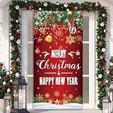 Harovo クリスマス タペストリー 大判 特大 飾り付け 飾り 装飾 クリスマスバナー クリスマスタペストリー トクダイ 背景布 180x90cm（キラキラクリスマスオーナメント）