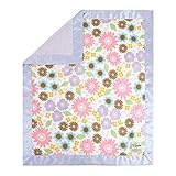 My Blankee Izzy White Cottton Blanket with Minky Dot Lavender 30 x 35 [並行輸入品]