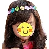 Colorful Flower Kids Elastic Lace Hair Band Decoration Headband for Baby Girls Birthday by COFFLED
