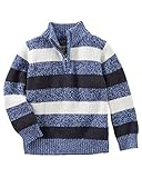 OshKosh Boys 'ブルー&ホワイトストライプSki Lodgeセーター; 1 / 4 Zip