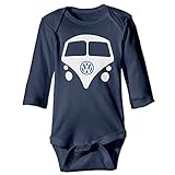 Kamifa カミファ フォルクスワーゲン ドイツ 自動車メーカー デザイン 長袖ボディースーツ ベビー服 ロンパース 新生児 フィットオール Navy 12 Months