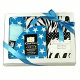 出産祝い メッセージのしを付けて 人気 ギフト 0~4才男の子スタイ２枚・おむつマット＆ポーチ４点/ブルースター