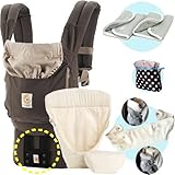 エルゴベビー 抱っこ紐（ベルト付） オーガニック/ダークココア・オーガニックインサート3III 【正規代理店2年間保証-SG認定付】 よだれパッド＋エルゴ収納用ポーチ＋ママ&ベビー両用カバー付