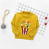 Pojour ベビー服 子供服 女の子ニットセーター 冬 防寒 かわいいポップコーントップス おしゃれ 暖かい 厚手 綿 ベビールームウェア 普段着 カジュアル 旅行 記念日 プレゼント 丸首 黄色