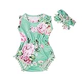 杜屋トヤ　　新生児服　女の子　男の子　赤ちゃん　花柄ロンパース　かわいいプリント洋式夏服　コスチューム衣装セット　遊び・記念・撮影・誕生日・バースデー・セレモニー