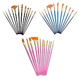 ULTNICE 水彩のための36pcsペイントブラシプロフェッショナルラウンドの先端のナイロンヘアブラシ