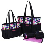 RAYMARC マザーズバッグ 大容量 5点 セット ショルダーバッグ トートバッグ A4 大きめ 撥水 ピンク ドット 05