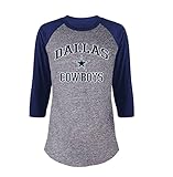 ダラス・カウボーイズの女性プラスサイズチームロゴ3 / 4スリーブラグランTシャツ グレイ